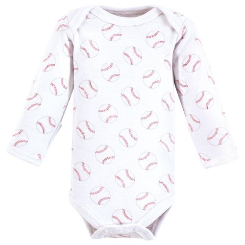 Luvable Friends Preemie Long Sleeve Bodysuits 3pk Baseball In Multi