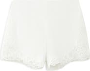 MANGO Embroidered Lace Shorts