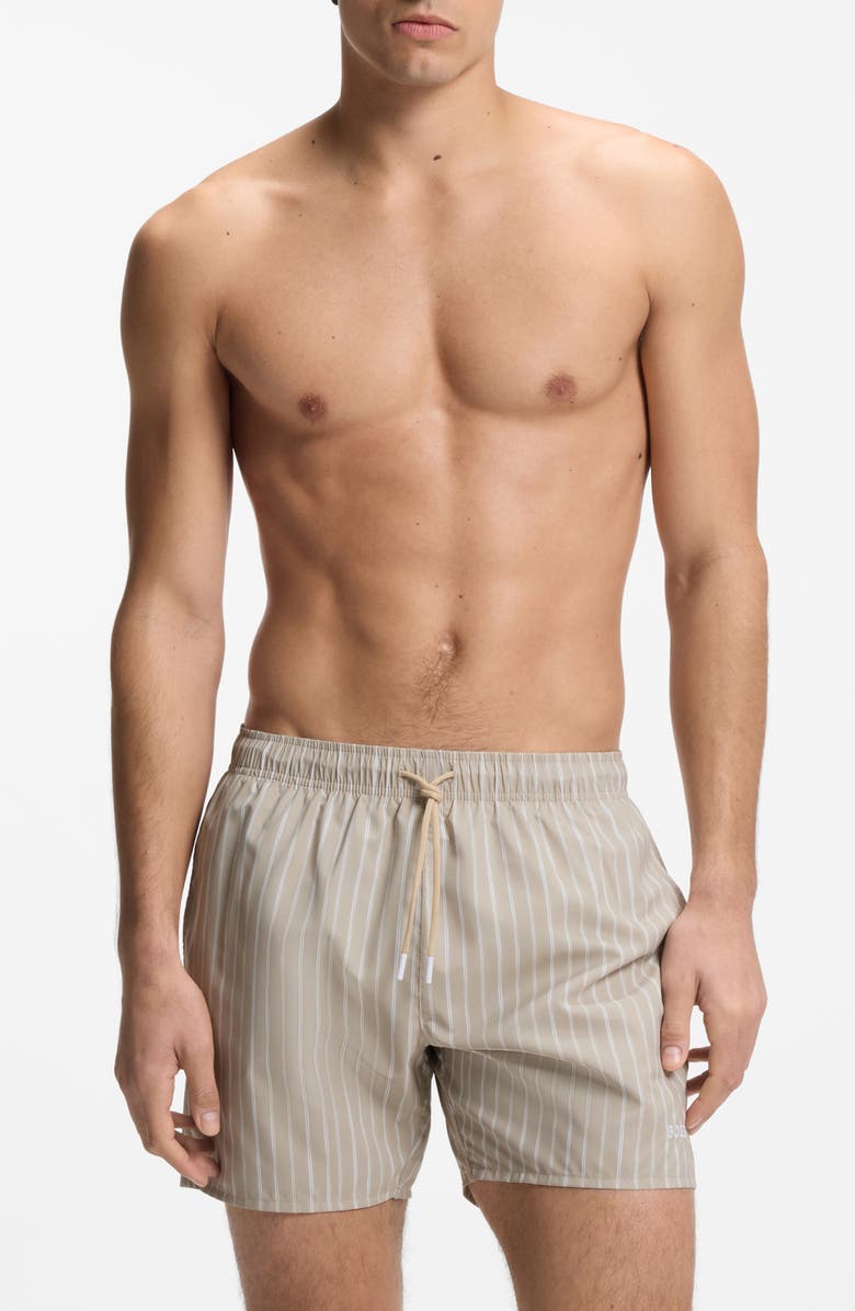 BOSS Sunfish Swim Trunks, Main, color, Light Beige