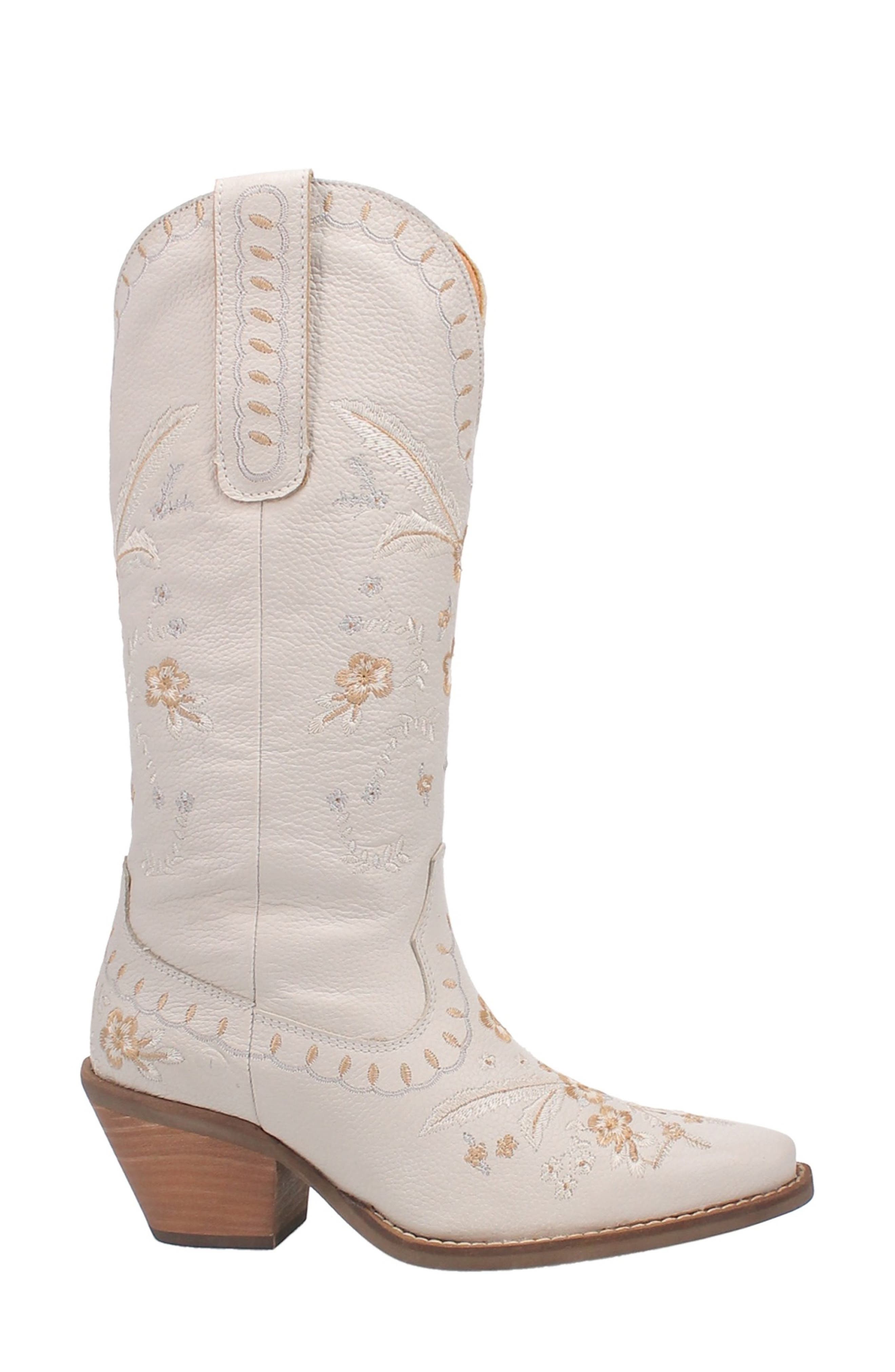 Dingo Full Bloom Western Boot, Alternate, color, White