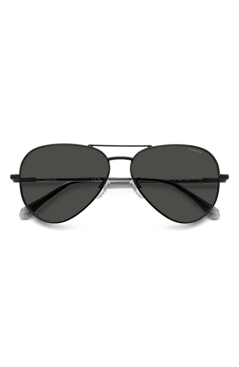 Polaroid 59mm Polarized Pilot Sunglasses, Alternate, color, Black/ Grey Polar