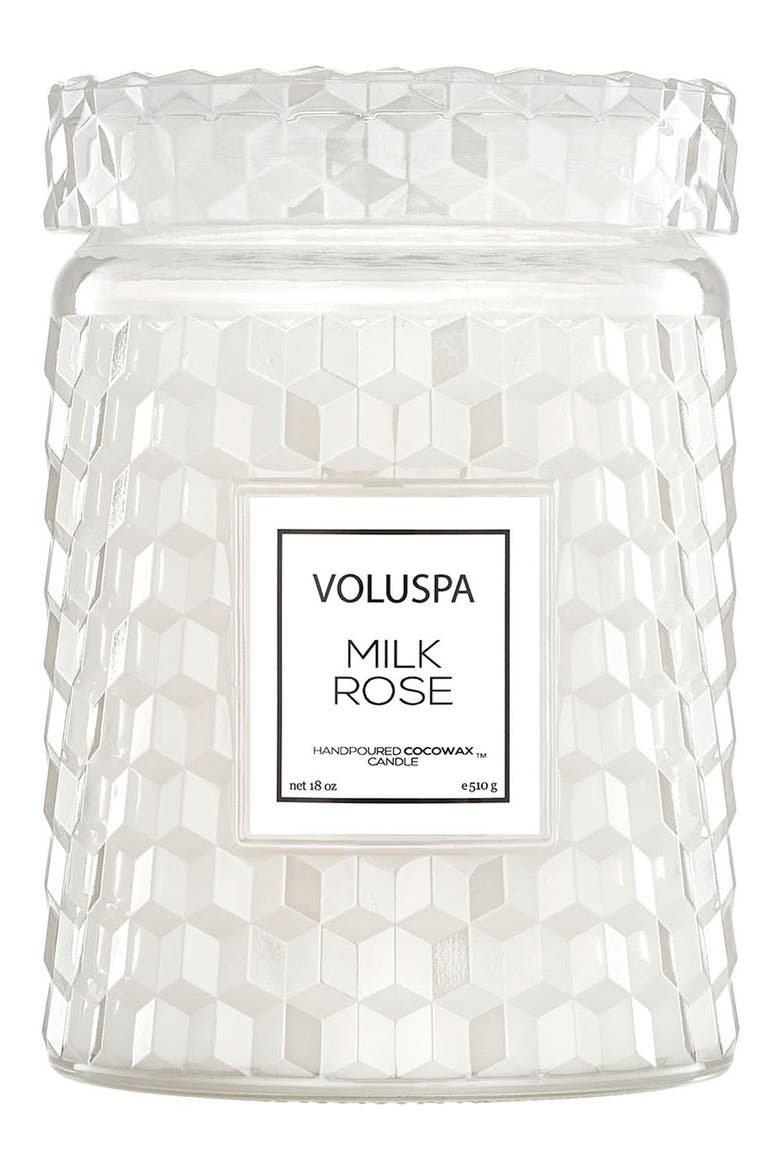 Milk Rose Large Jar Candle, Main, color, NO COLOR