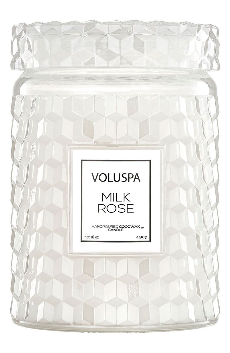 Voluspa Milk Rose Large Jar Candle, Main, color,