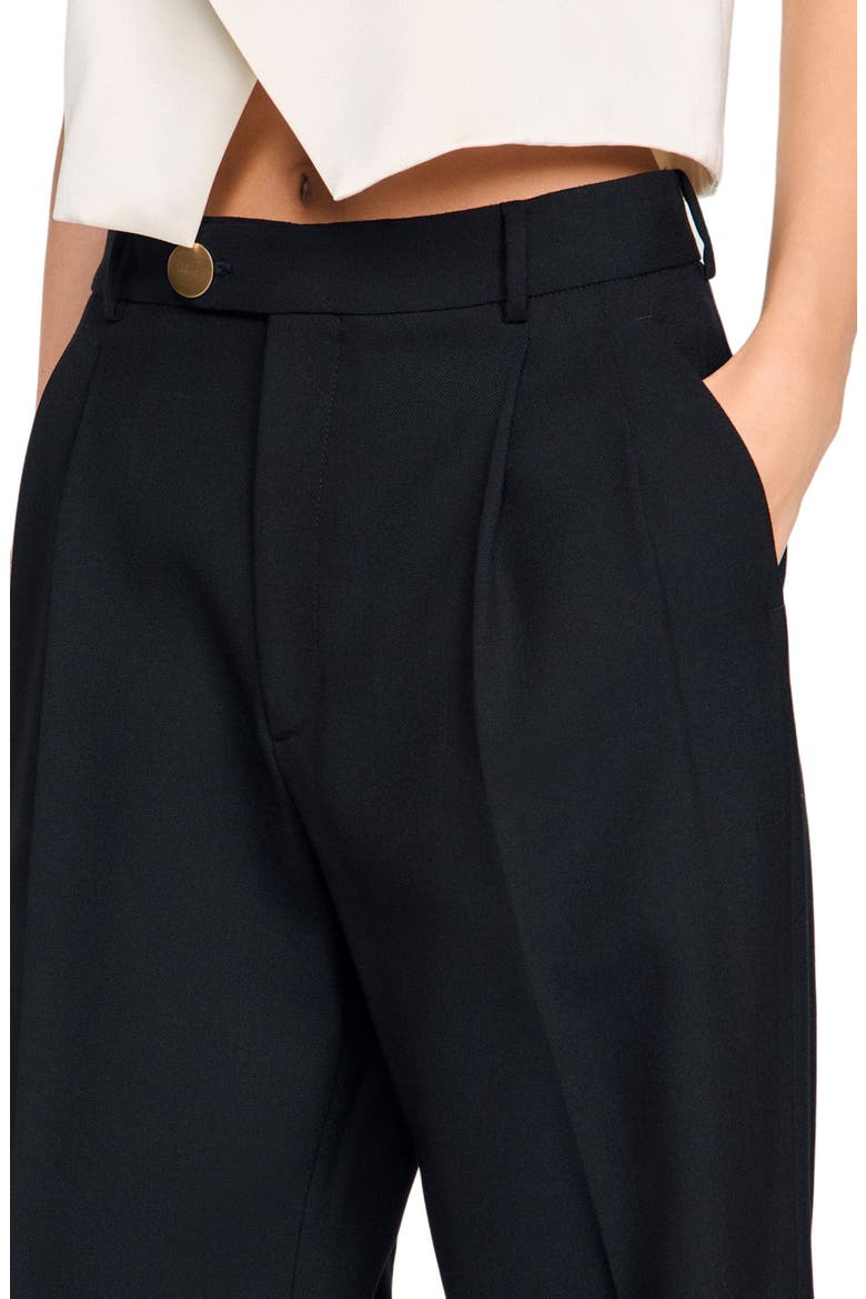 Wool suit trousers, Alternate, color, Black