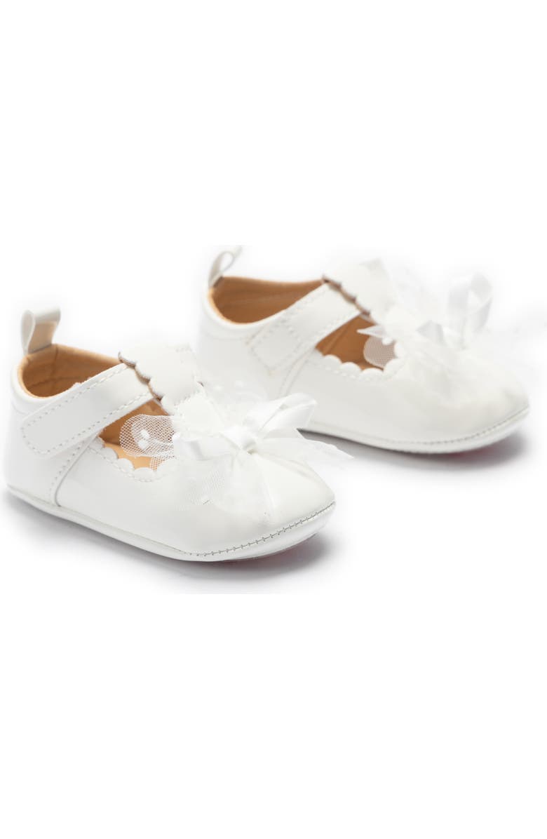 Tulleen Amaris Bow Baby Shoes, Alternate, color, White