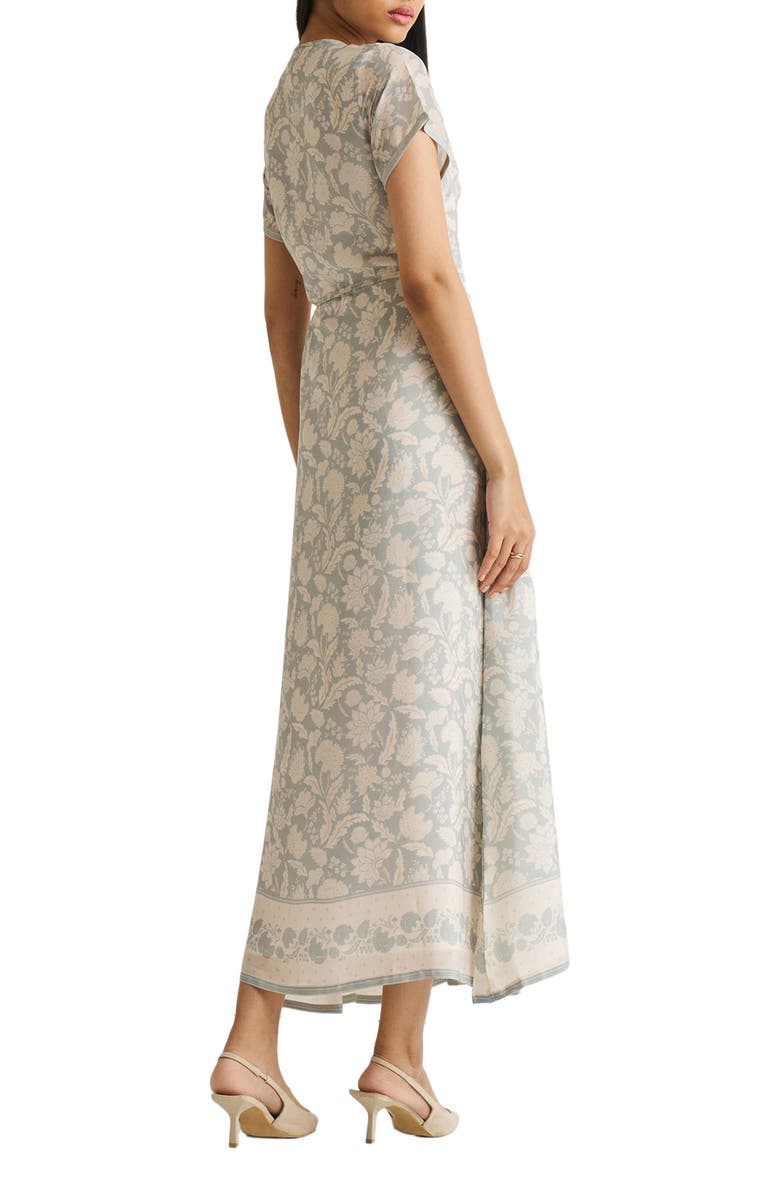 Reistor Maxi Floral Wrap Dress, Alternate, color, Vintage Bouquet Blue