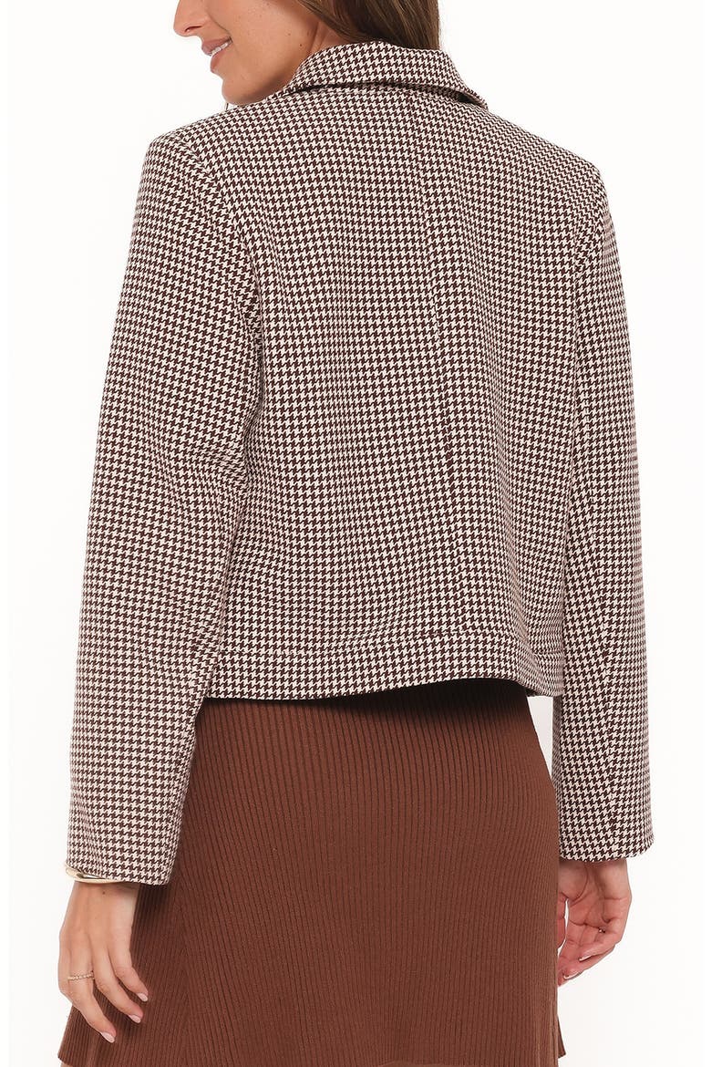 Harvie Houndstooth Cropped Trucker Jacket, Alternate, color, BROWN HOUNDSTOOTH
