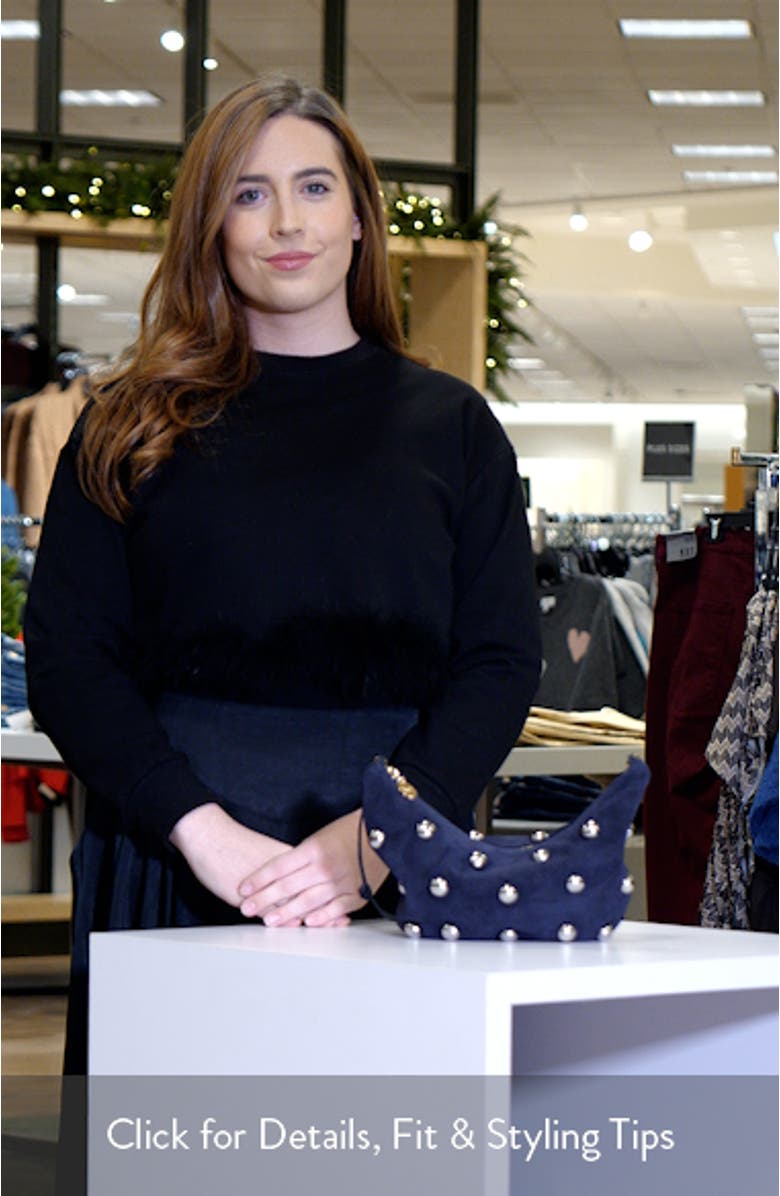 Lune Studded Leather Shoulder Bag, sales video thumbnail