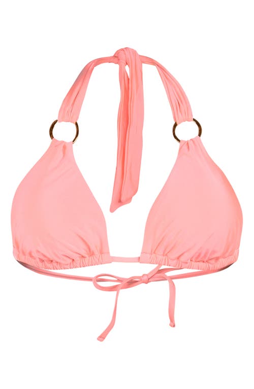 Sunshine 79 Solids Triangle Bikini Top In Pink