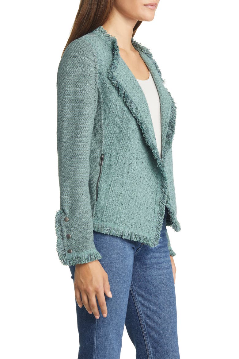 Fringe Tweed Jacket, Alternate, color, JUNIPER