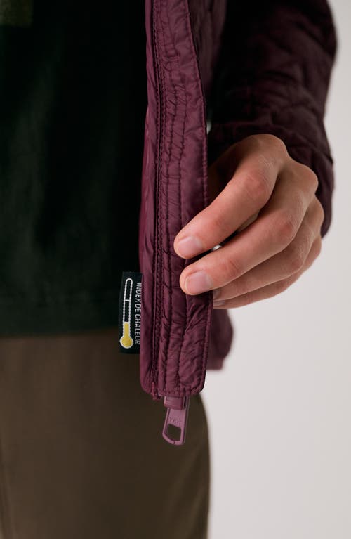 Lole The Base Packable Insulated Hooded Jacket In Burgundy