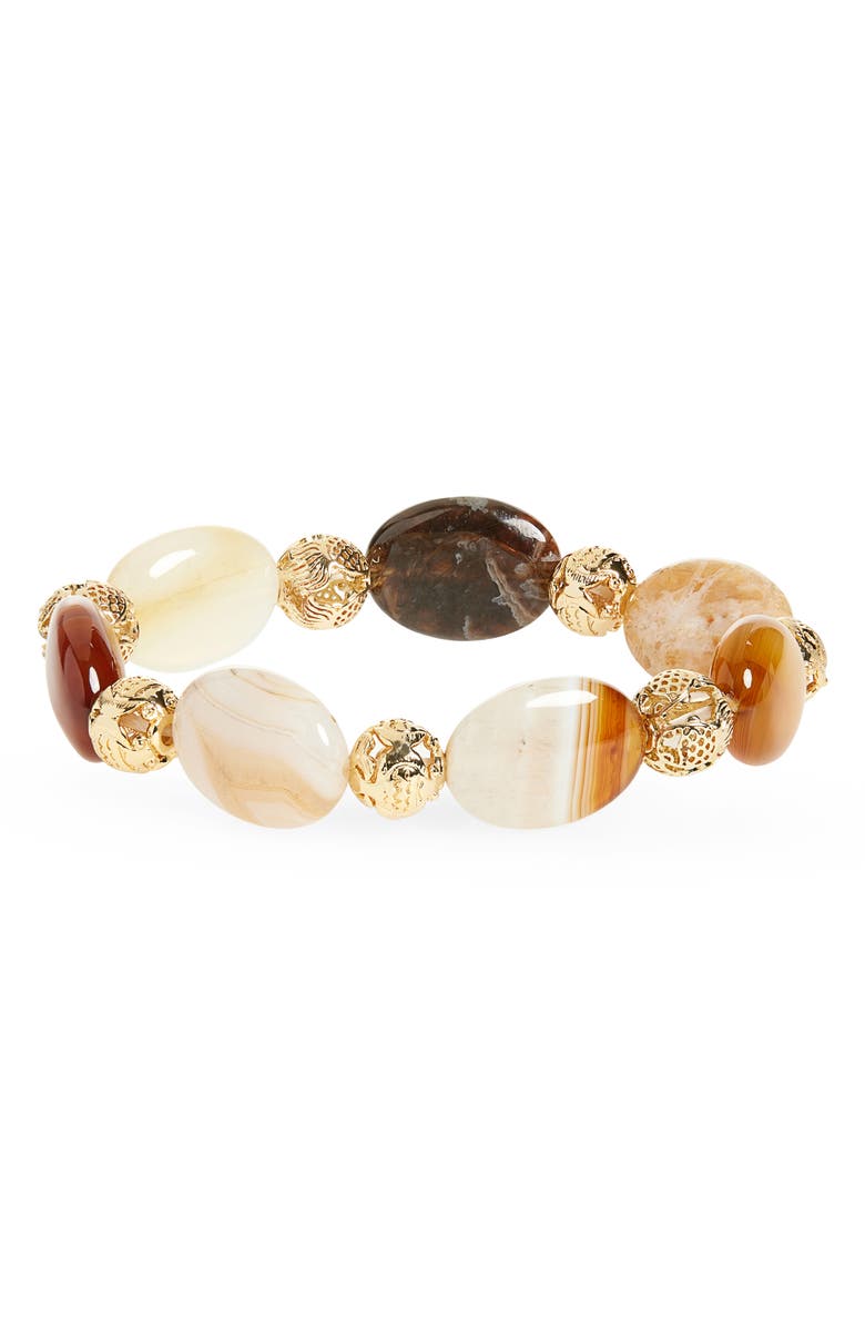 EYE CANDY LOS ANGELES Imani Beaded Bracelet, Main, color, Gold