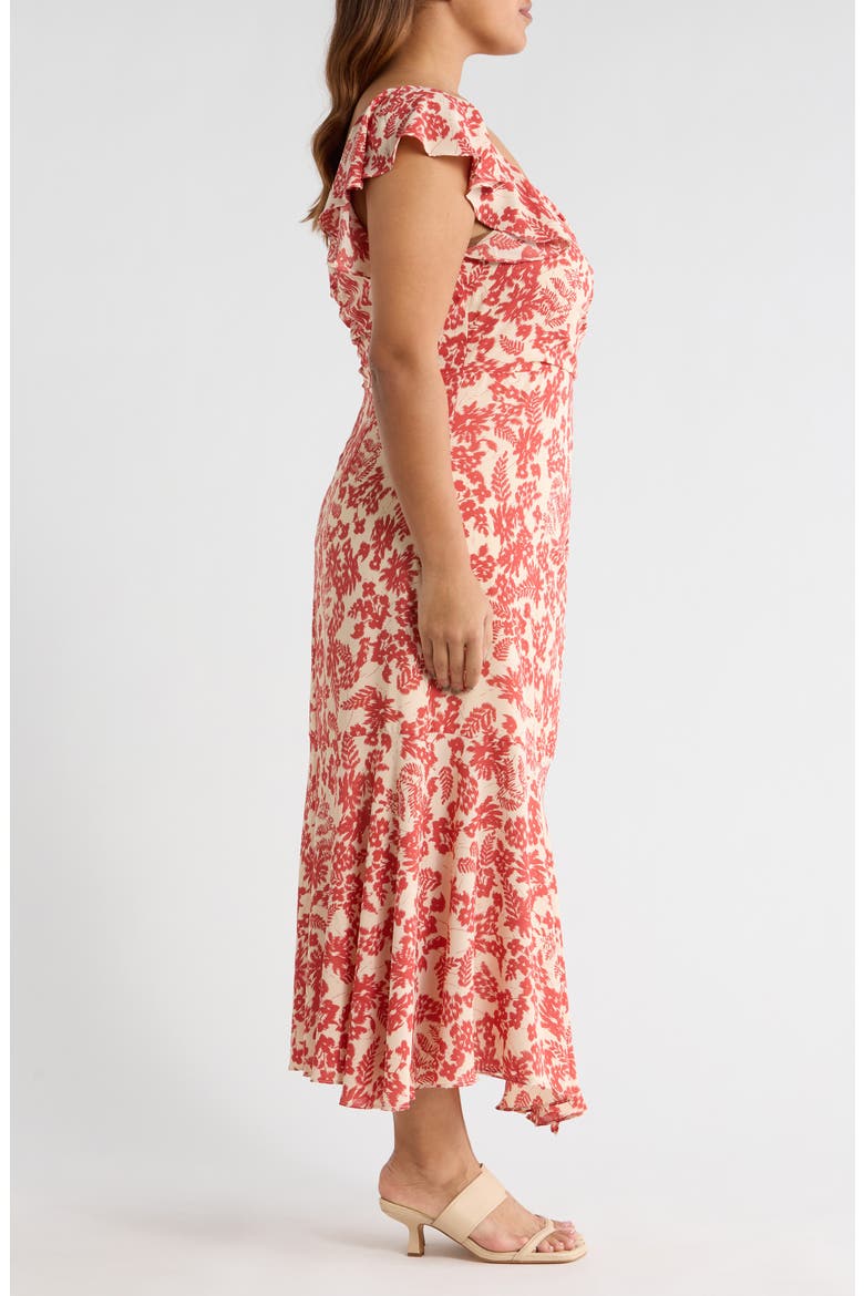 Nadia Ruched Maxi Dress, Alternate, color, WHITE-RED