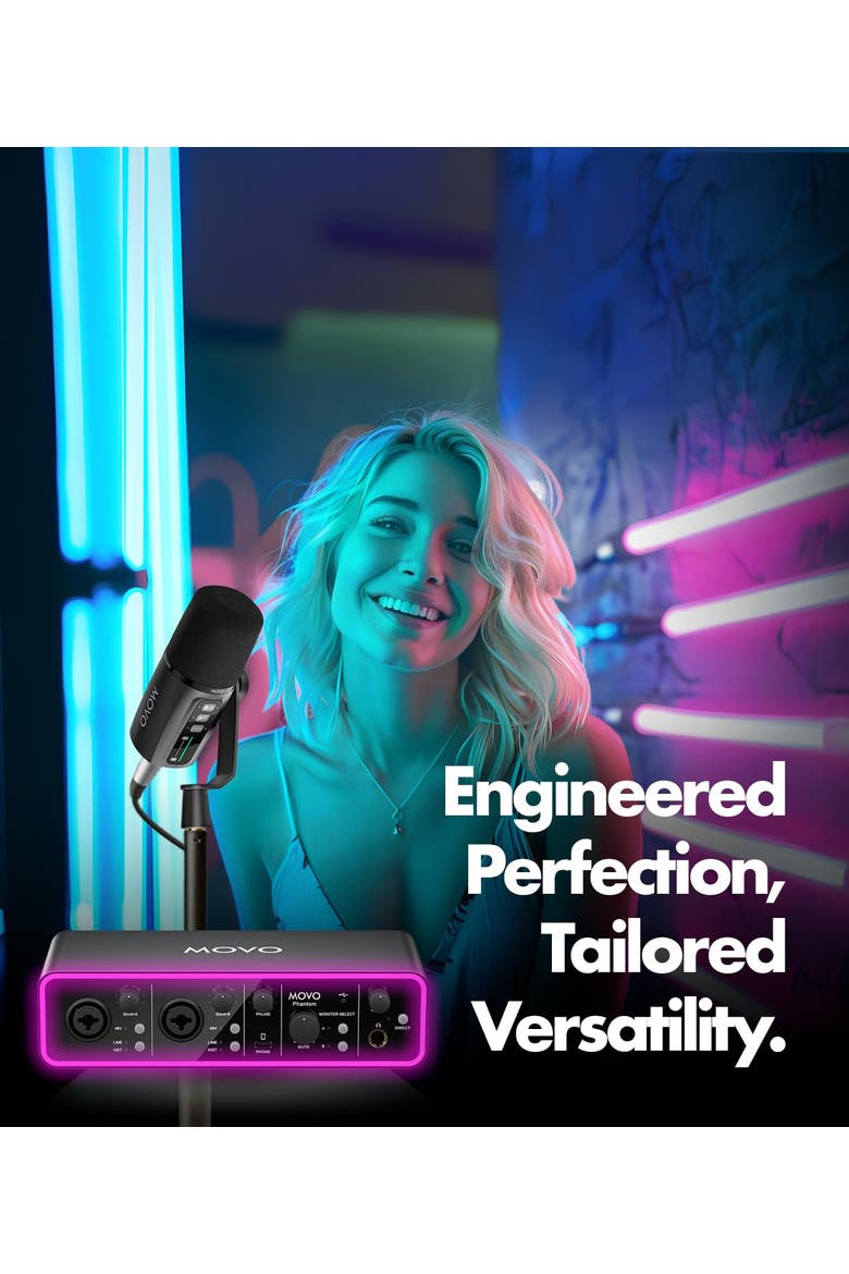Music/Audio Interface Bundle -with USB Interface, UM6 Dynamic Microphone, and Tabletop Stand, Alternate, color, Black