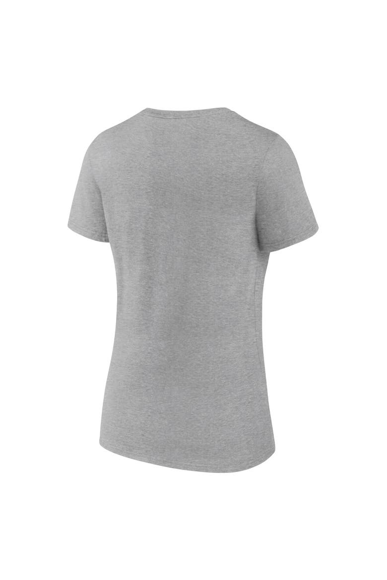 Women's Fanatics Heathered Gray Seattle Kraken Primary Logo Team V-Neck T-Shirt, Alternate, color, Heather Gray