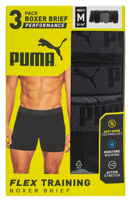 Puma 3-pack Flex Training Boxer Briefs In Black