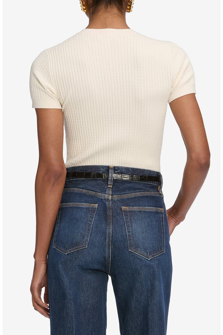 The Fine Cable Knit Top, Alternate, color, CREAM