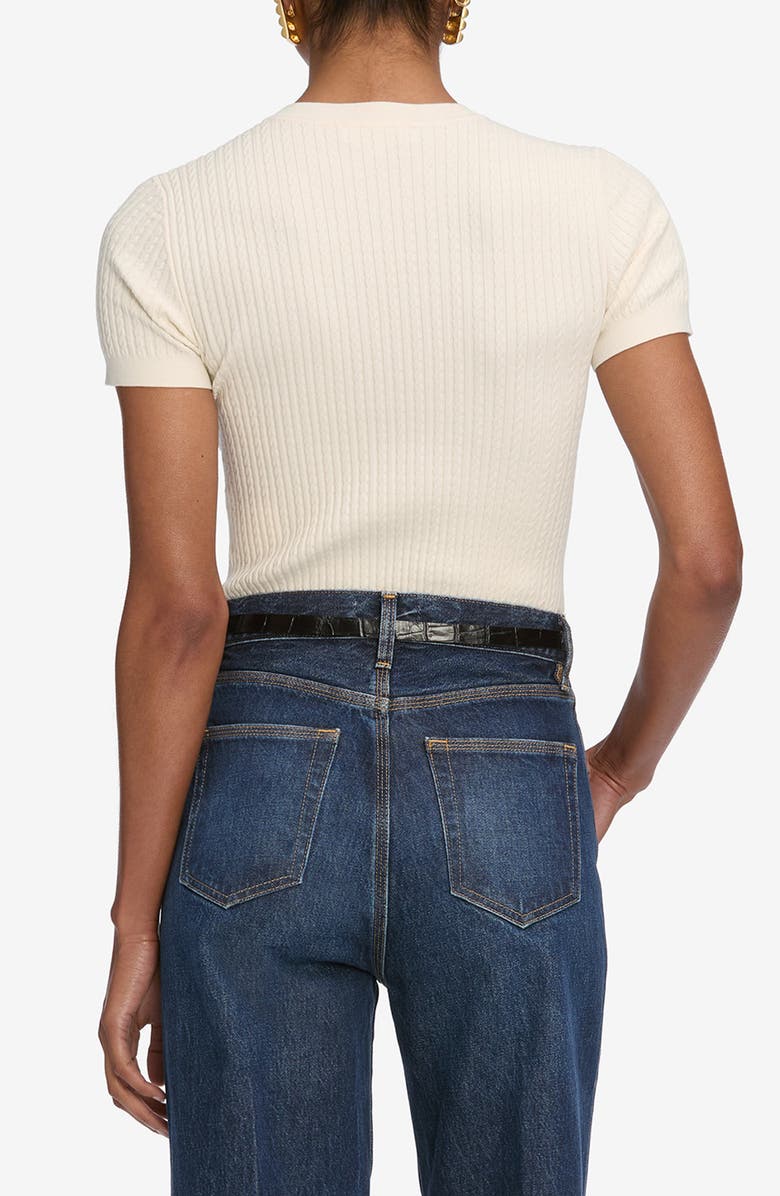 FRAME The Fine Cable Knit Top, Alternate, color, Cream