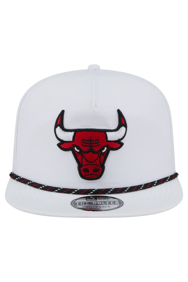 Men's New Era White Chicago Bulls Performance Rope Golfer Adjustable Hat, Alternate, color, White