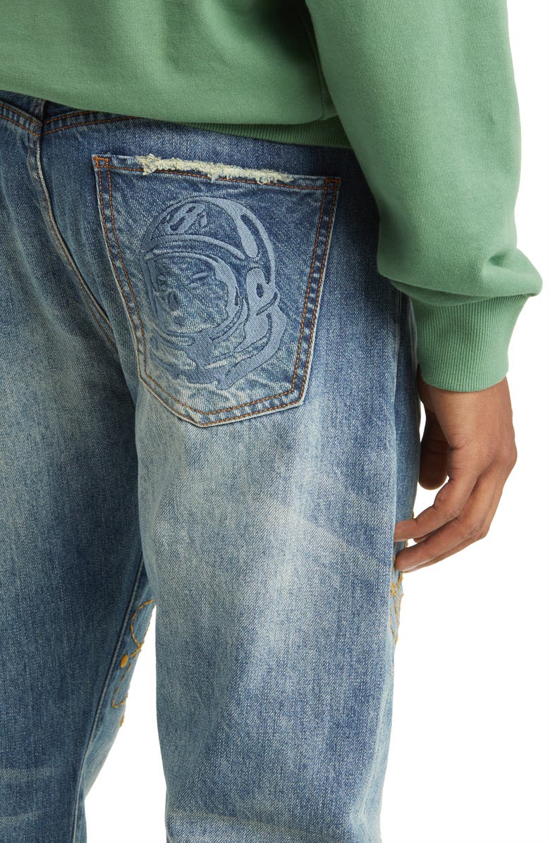 Billionaire Boys Club Nuclear Embroidered Straight Leg Jeans, Alternate, color, 