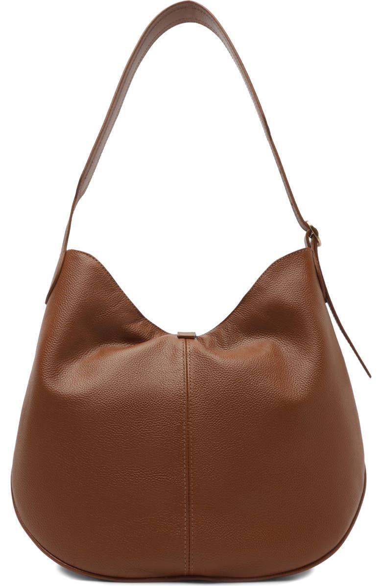 Arezzo Large Sabrina Leather Hobo Bag, Alternate, color, Soul Natural