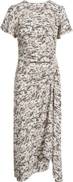 Nordstrom Split Sleeve Side Smocked Midi Dress