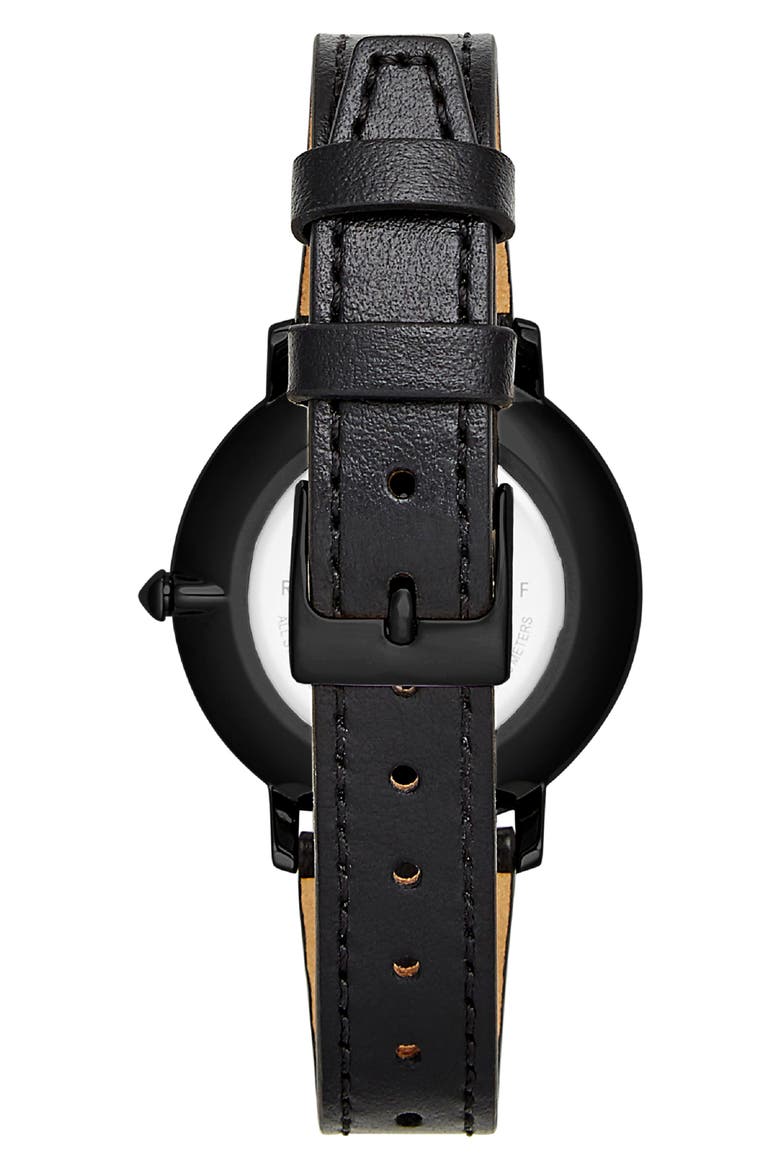 Major Leather Strap Watch, 35mm, Alternate, color, BLACK