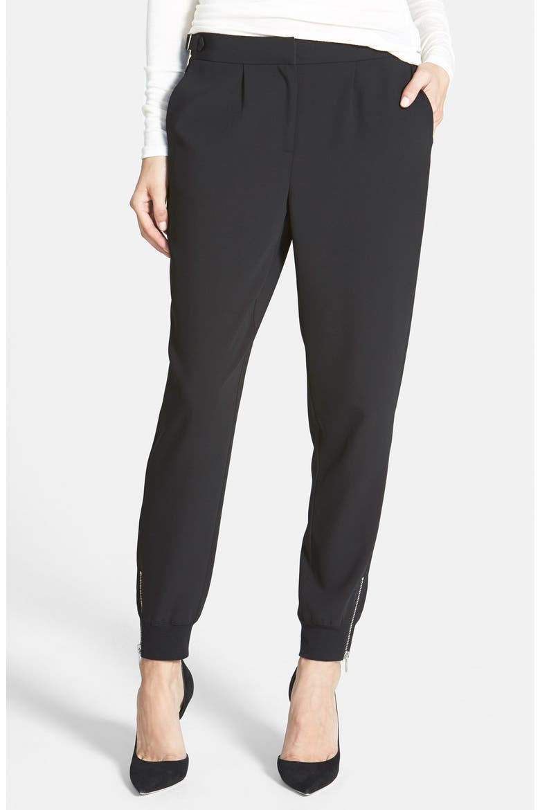 Zip Track Pants, Main, color, BLACK