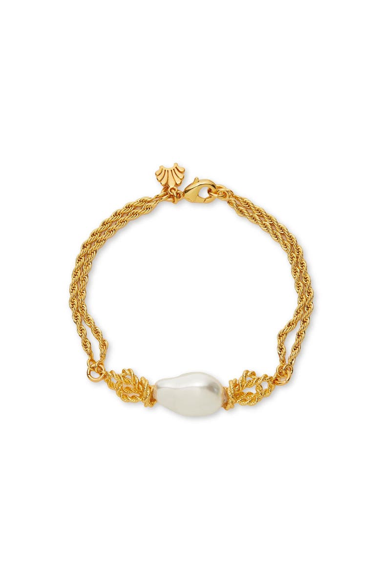 Lele Sadoughi Chateau Rope Bracelet, Main, color, Pearl 100
