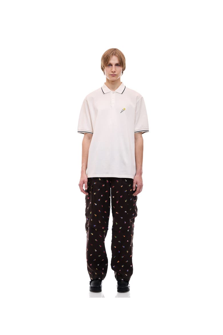 Floral Polo, Alternate, color, Off White