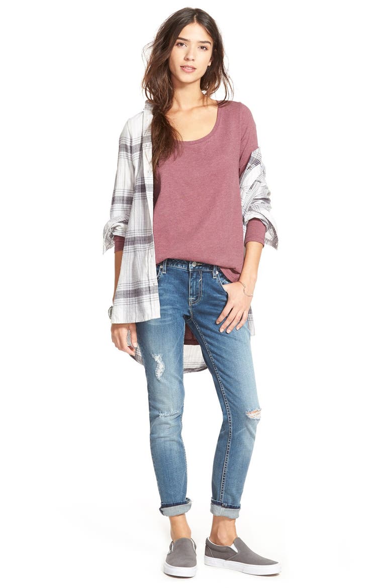 'Tomboy' Distressed Skinny Jeans, Alternate, color, BAY WASH