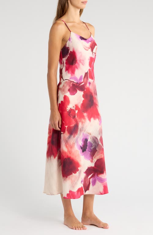 Natori Mizuki Midi Nightgown In Red