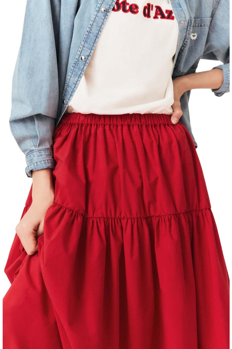 Long gathered skirt, Alternate, color, Red