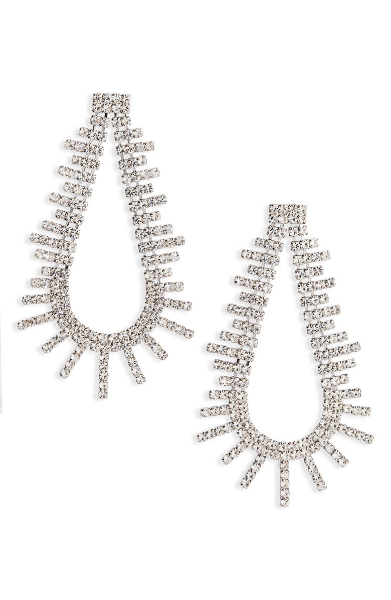 CRISTABELLE Crystal Open Teardrop Earrings, Main, color, 