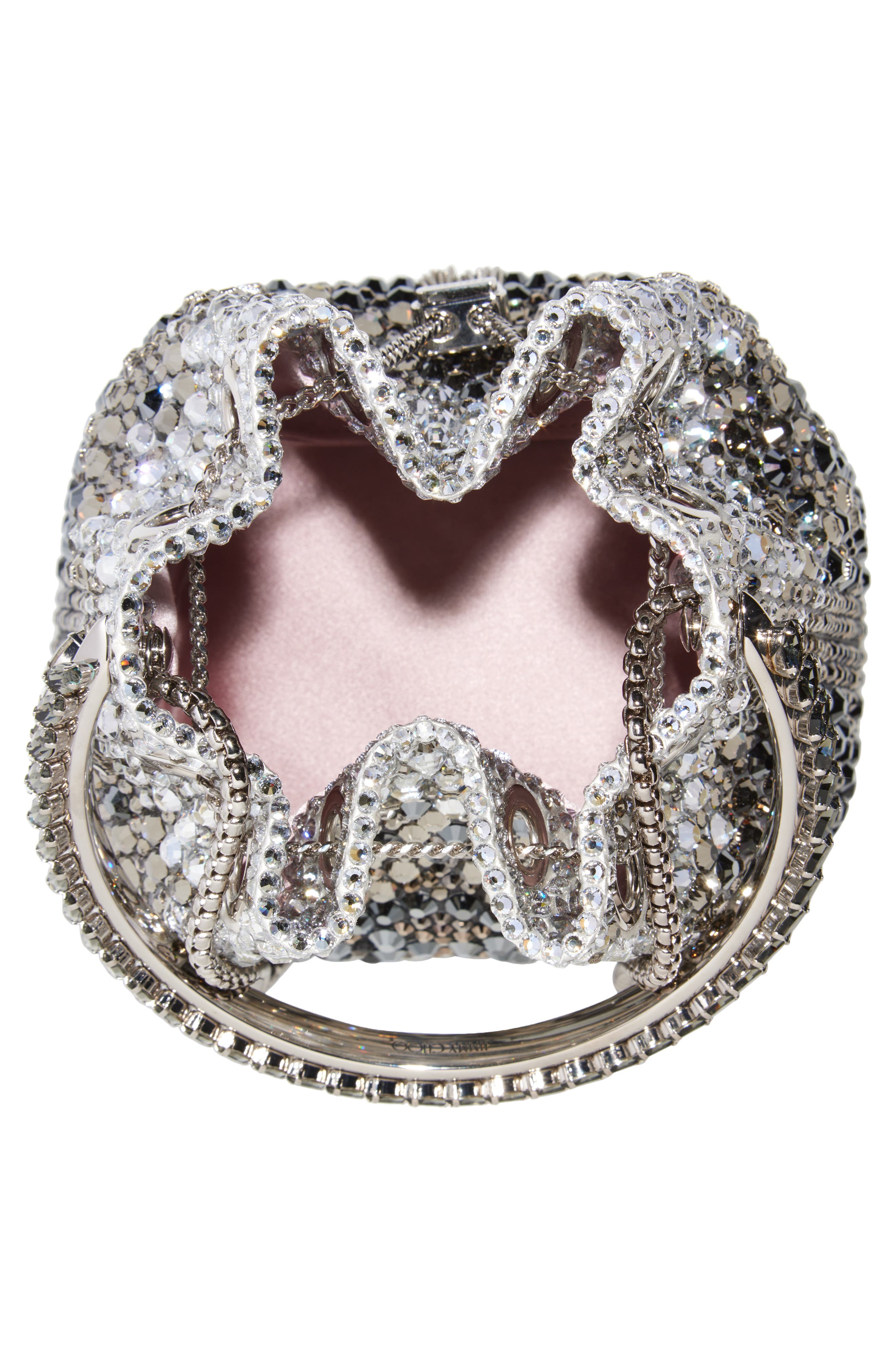 Jimmy Choo Bon Bon Crystal Embellished Top Handle Pouch, Alternate, color, 