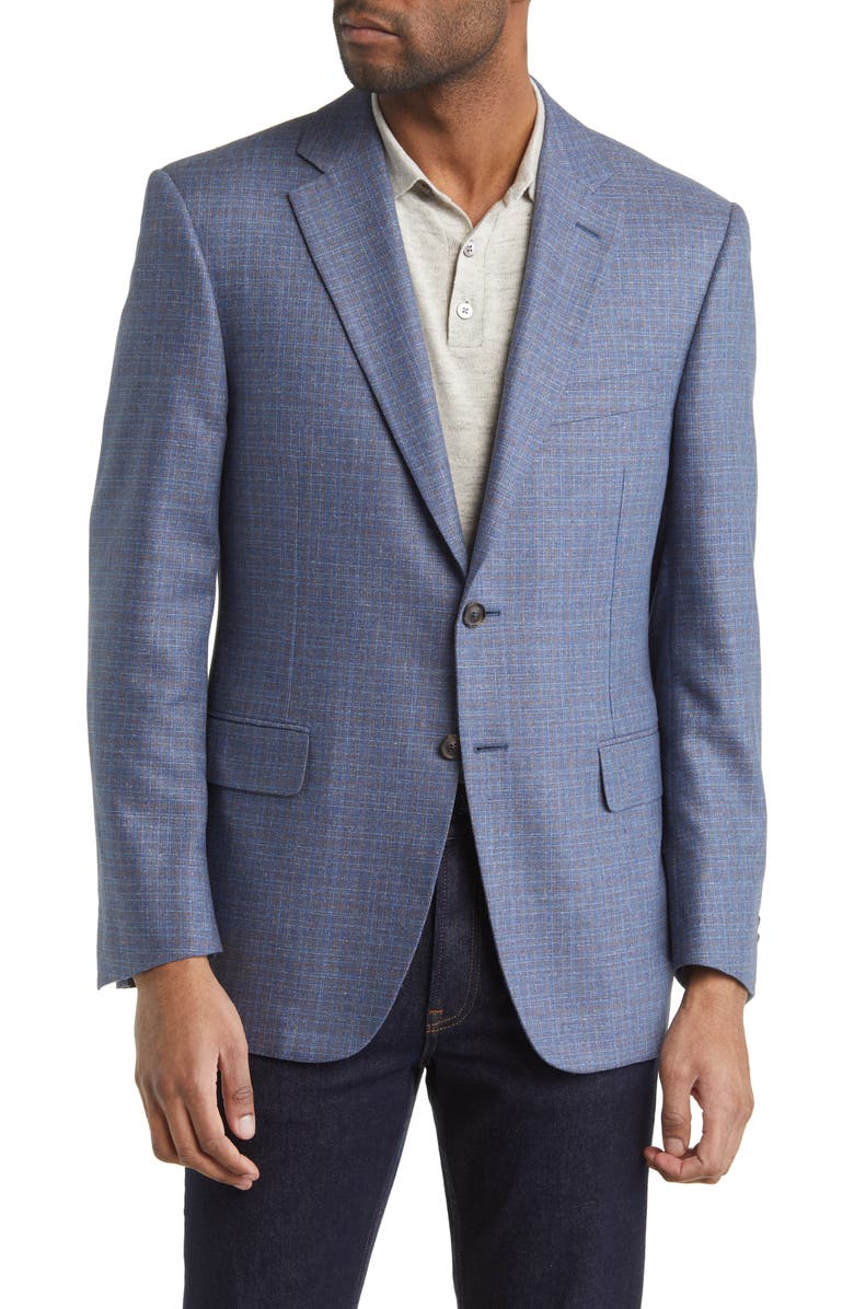 Canali Siena Plaid Silk Sport Coat, Main, color,