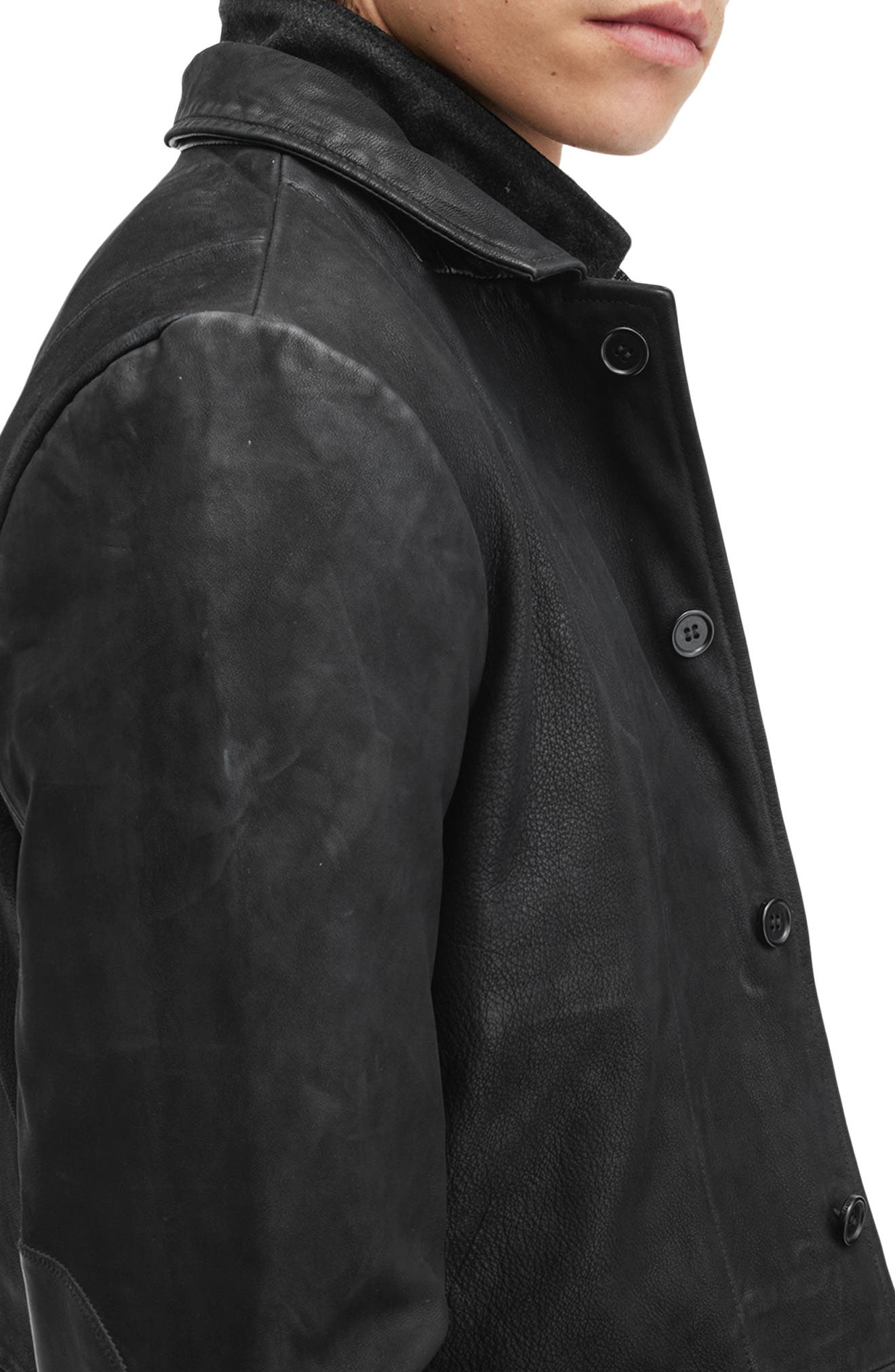 Survey Layered Leather Jacket (Men) | Nordstrom
