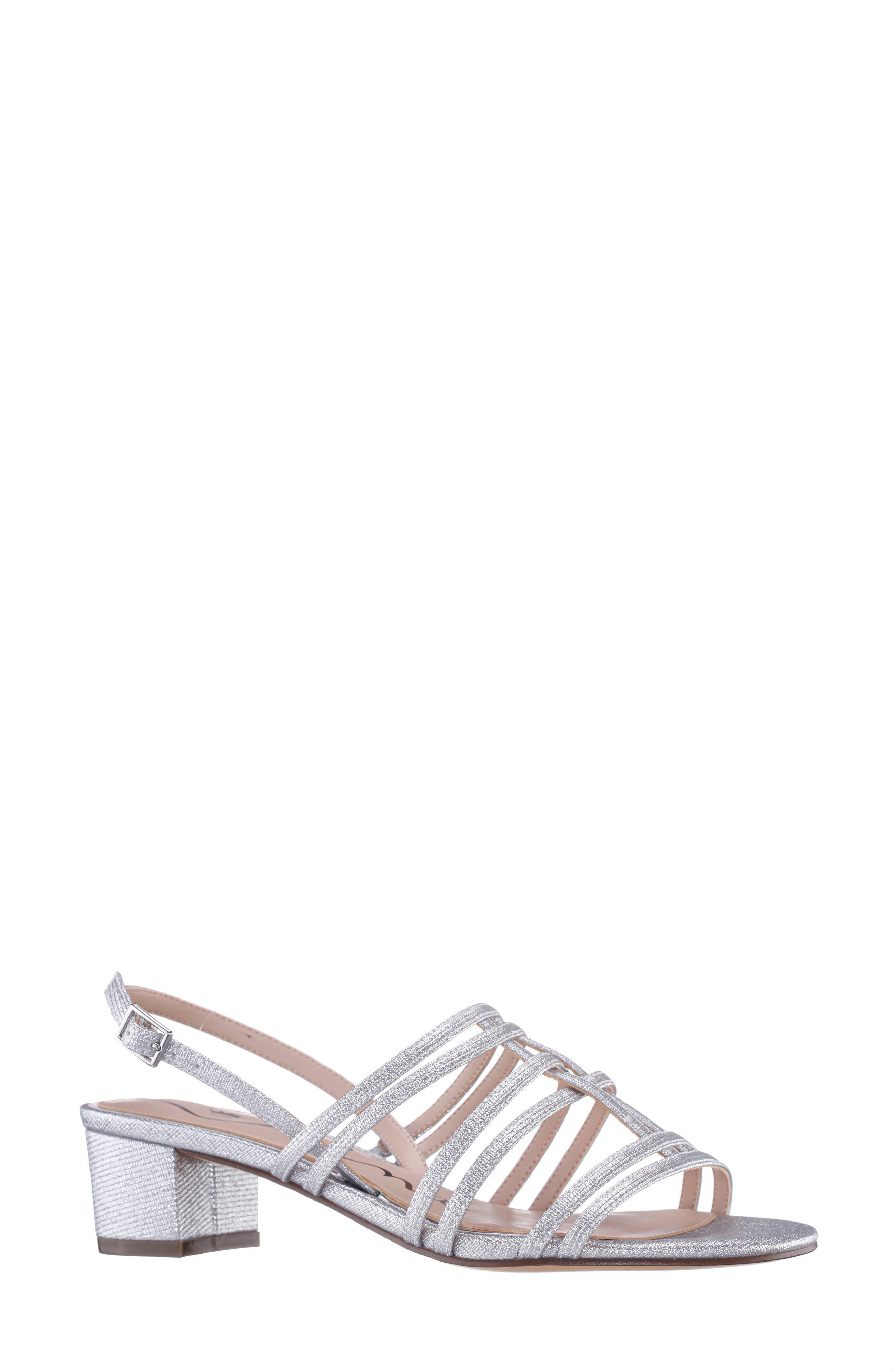 Nina Gladys Slingback Sandal, Main, color, Silver