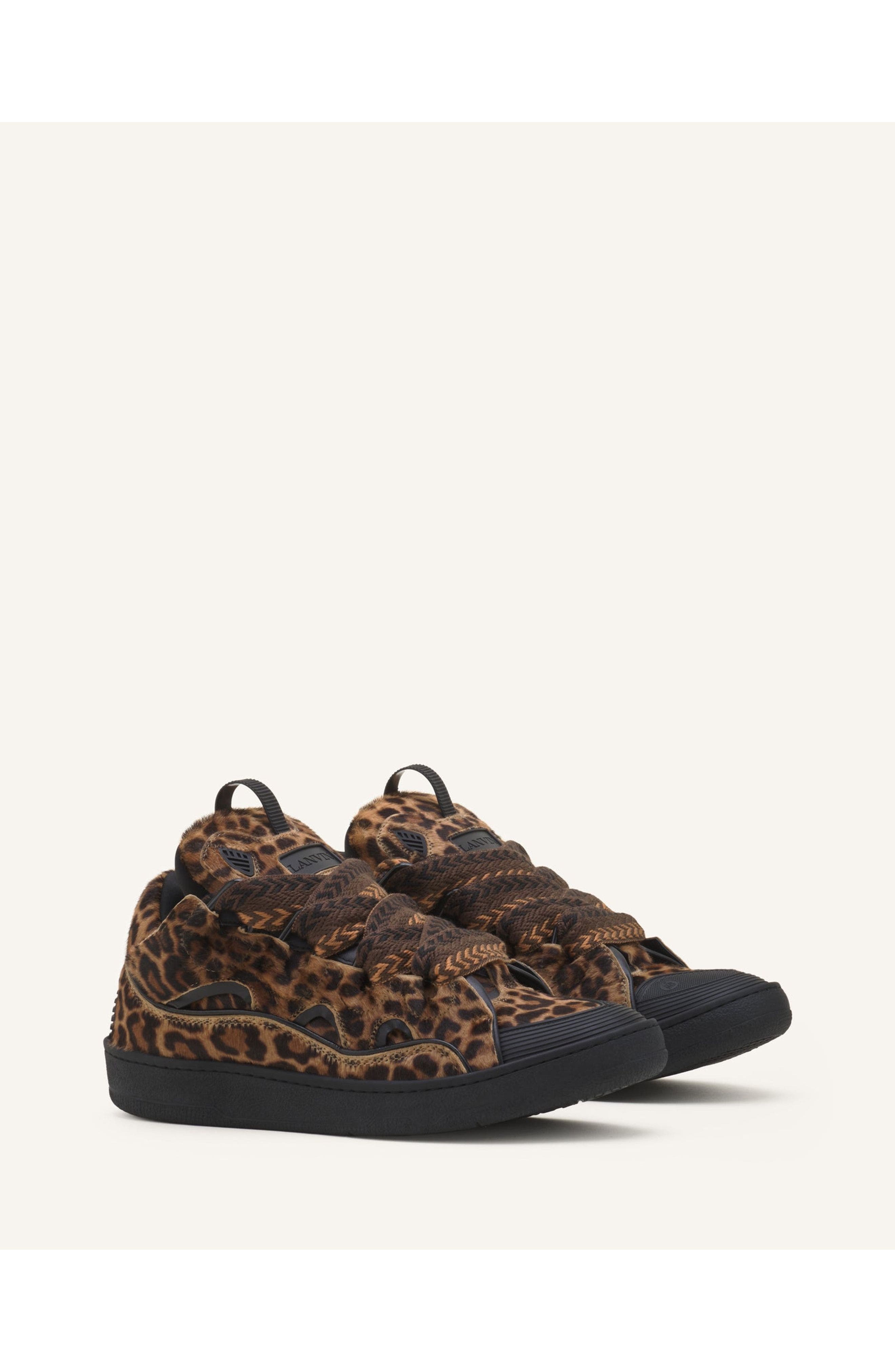 Lanvin Curb Sneakers In Pony, Alternate, color, Beige/Black