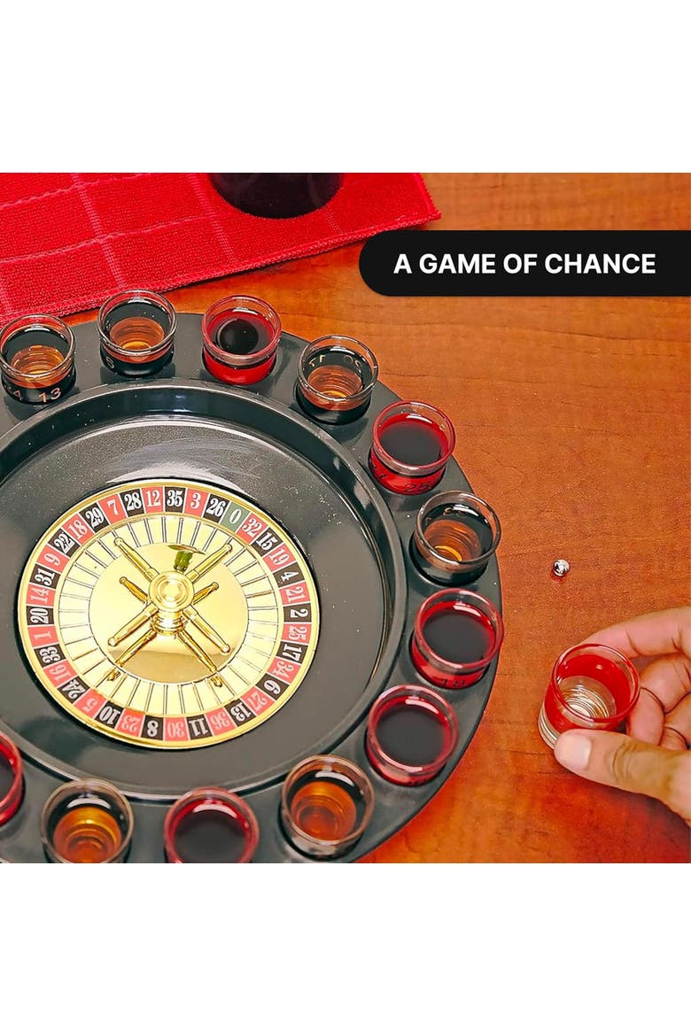 Shot Glass Roulette, Drinking Casino Party Game Set, Alternate, color, Multicolored
