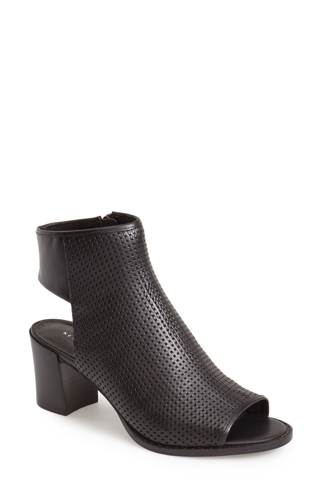 Kenneth Cole New York 'Shay' Open Toe Perforated Leather Bootie, Main, color, 