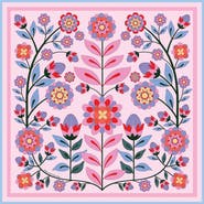 Jessie Zhao New York Double Sided Silk Scarf Of Pink Garden