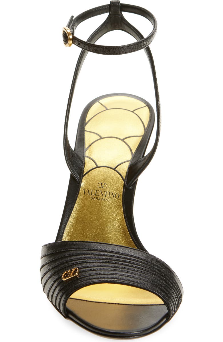 Valentino Garavani Ladycrush Ankle Strap Sandal, Alternate, color, Black