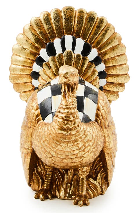 Courtly Check Mini Gold Turkey Decoration