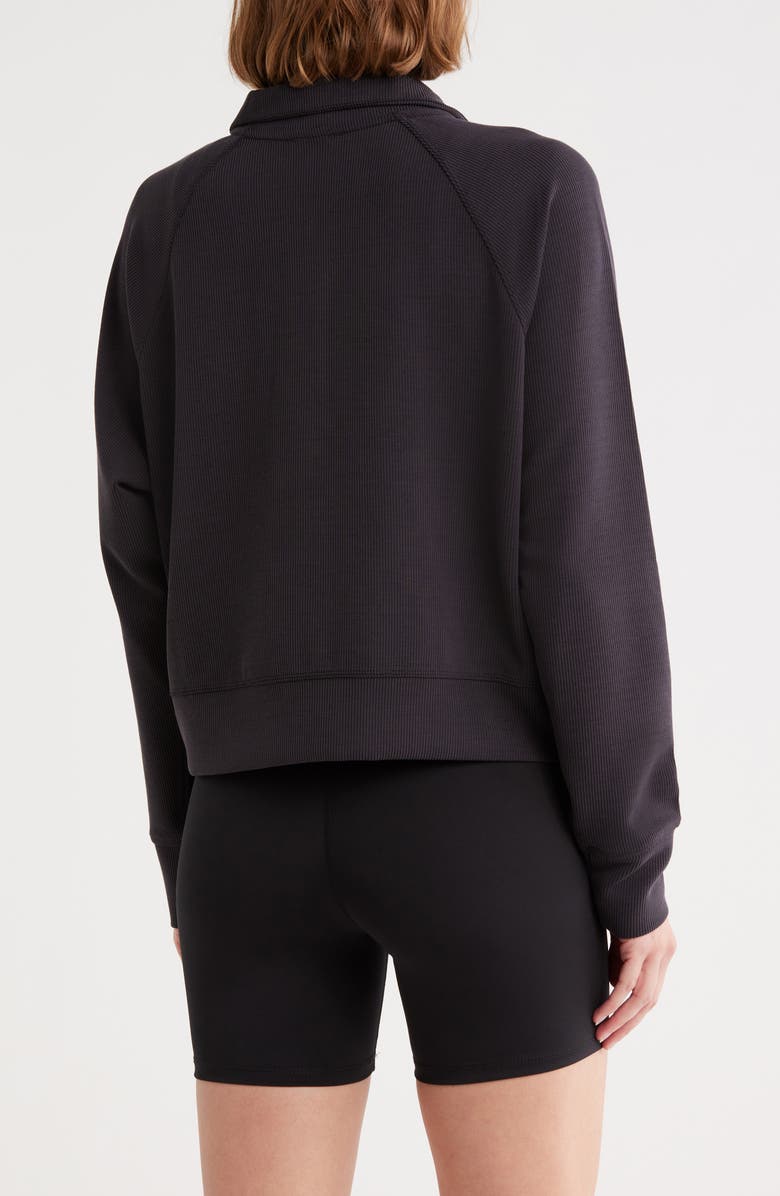 DKNY Highline Ribbed Half-Zip Pullover, Alternate, color, Black