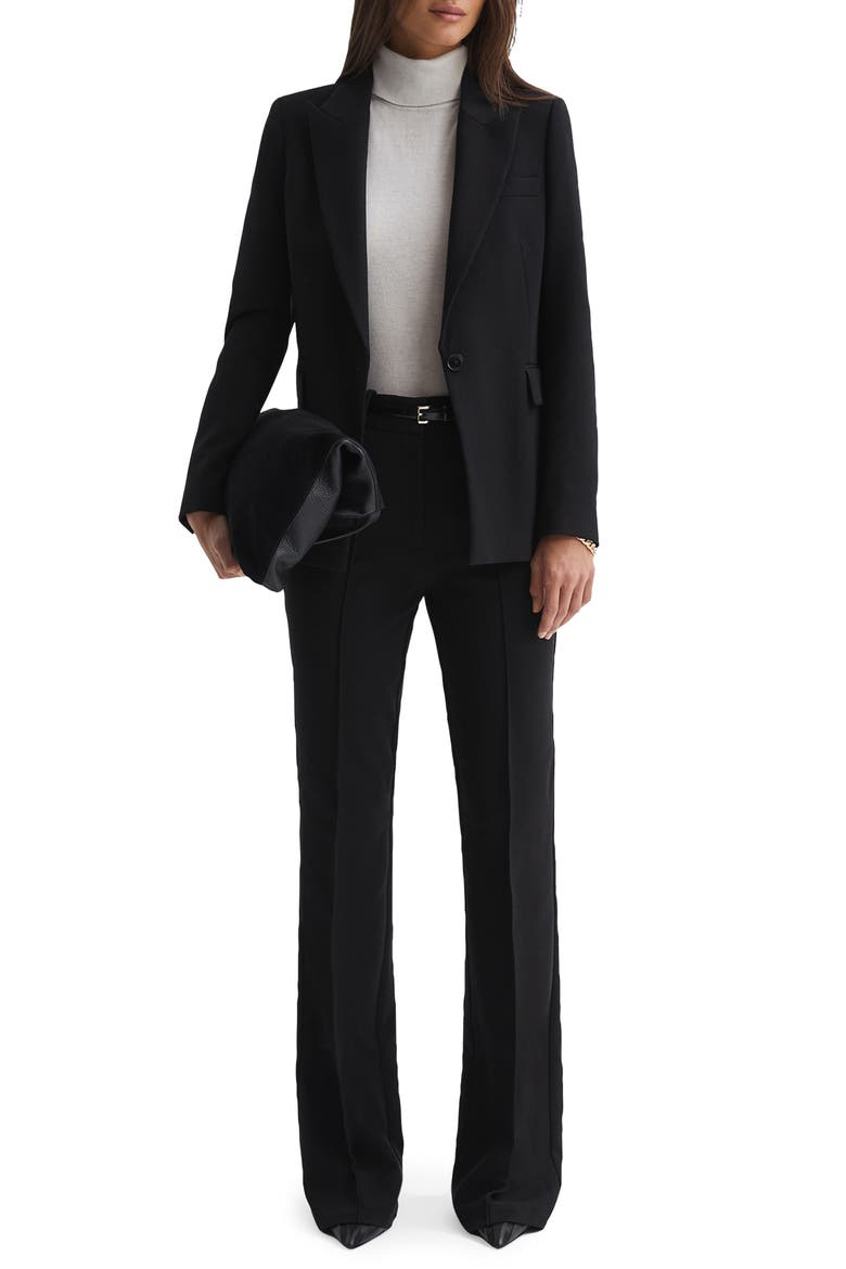 Gabi Peak Lapel Blazer, Alternate, color, BLACK
