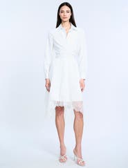 BCBGMAXAZRIA Striped Shirt Dress with Lace