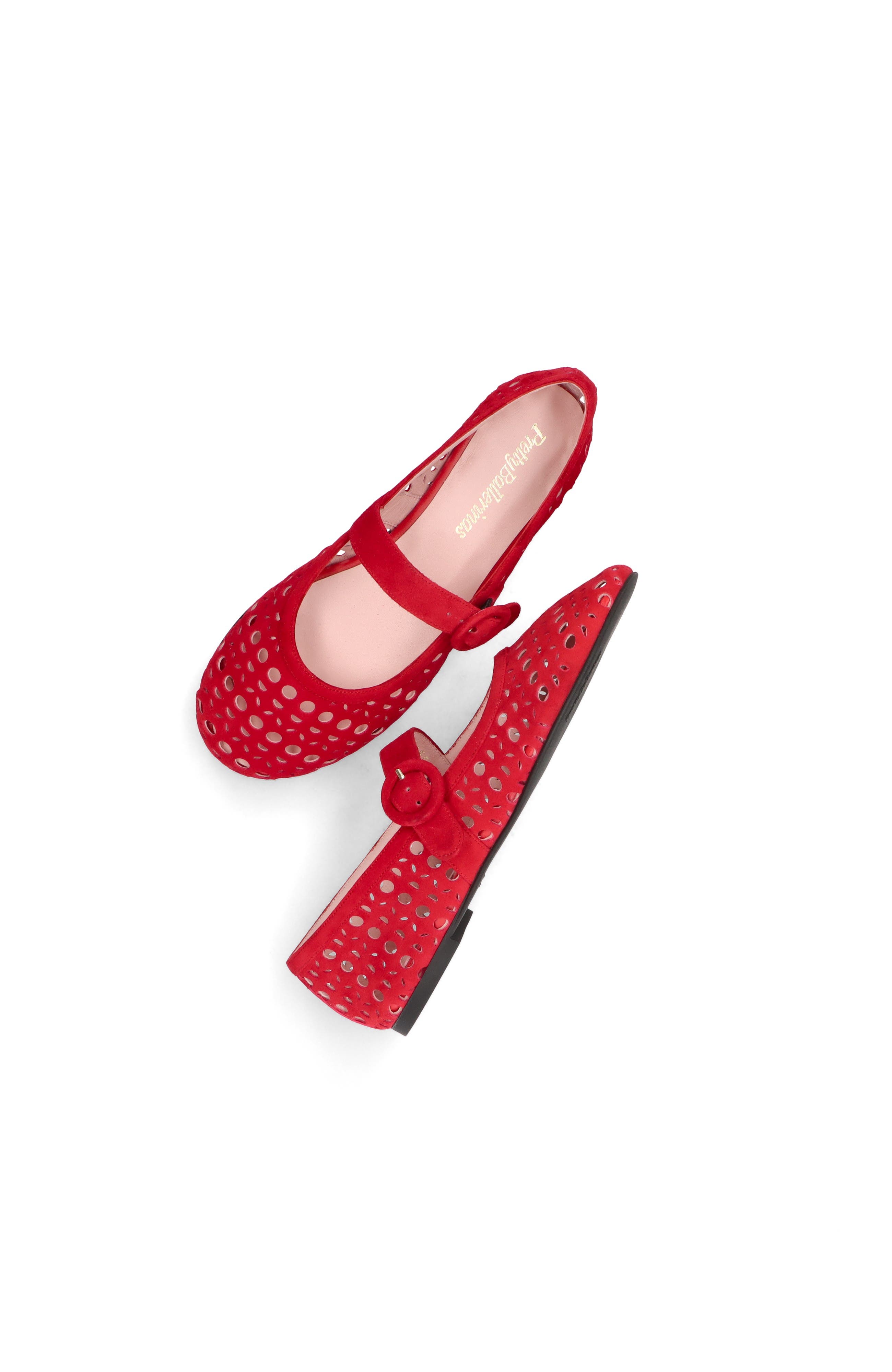 Suede Die Cut Mary Jane, Alternate, color, Red