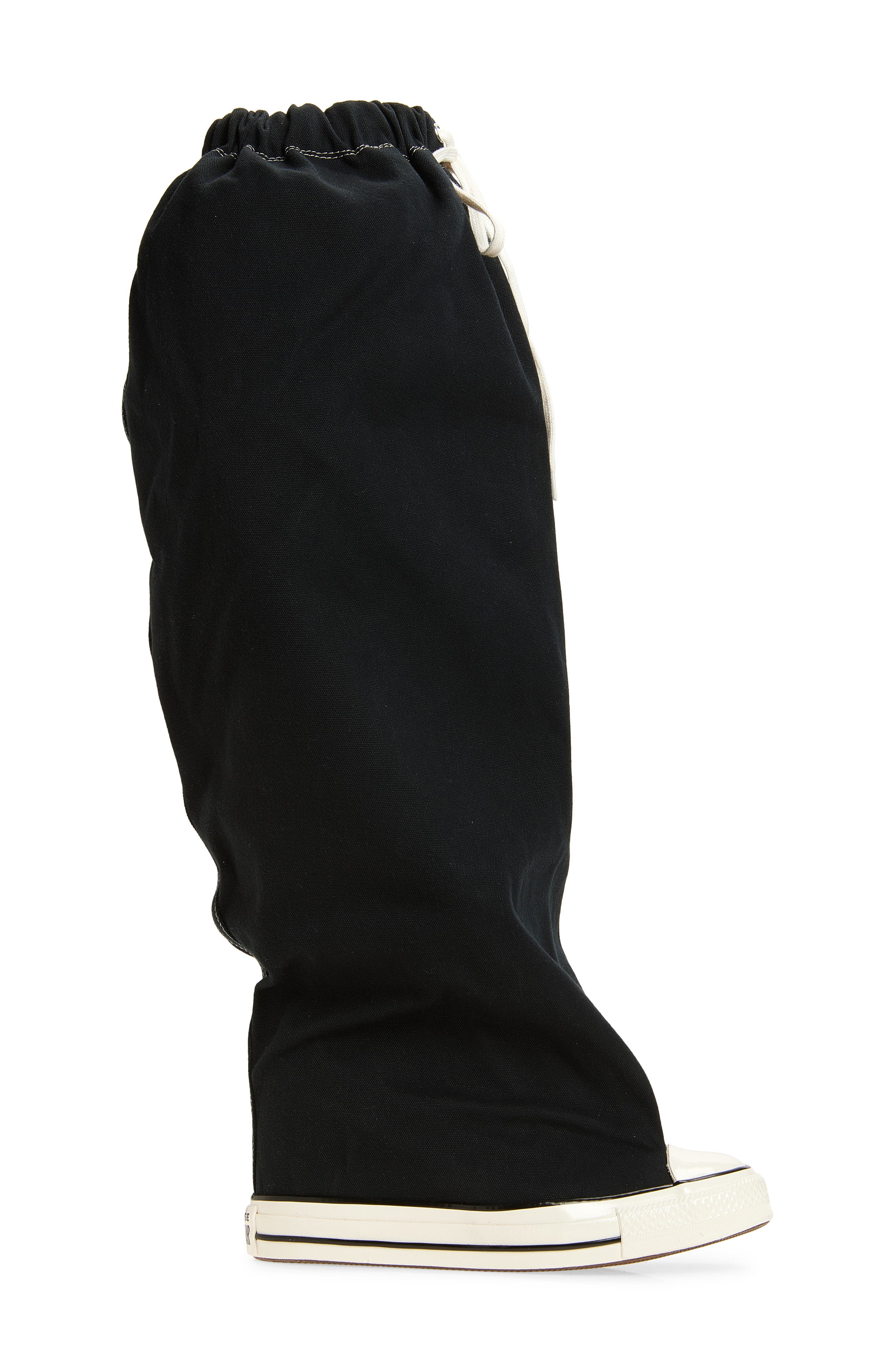 Vaquera x Converse Gender Inclusive Slouch Canvas Knee High Boot, Alternate, color, Black 1