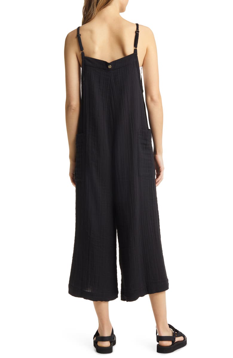 Rip Curl Premium Surf Cotton Gauze Jumpsuit, Alternate, color, Black